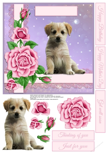 PUPPY & ROSES TOPPER 