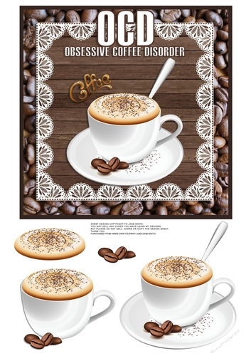 OCD - OBSESSIVE COFFEE DISORDER TOPPER - FOR THE COFFEE LOVER