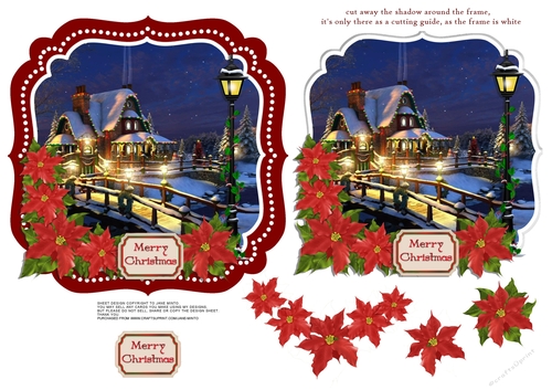 CHRISTMAS COTTAGE TOPPER 