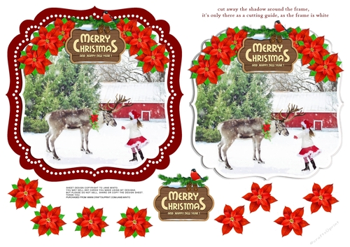 CHRISTMAS REINDEER IN THE SNOW