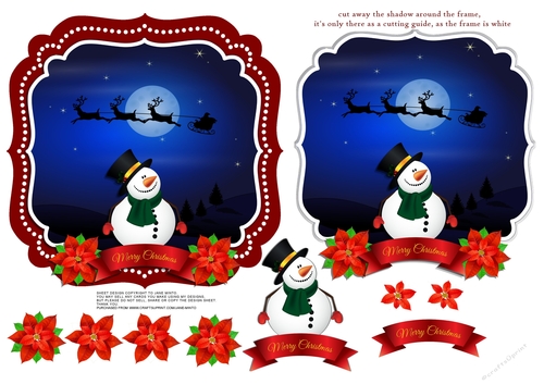 SNOWMAN and Santa silhouette topper