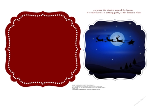 SANTA SILHOUETTE RED FRAME TOPPER