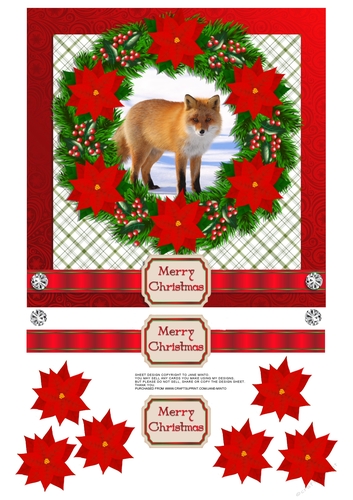 FOX CHRISTMAS WREATH
