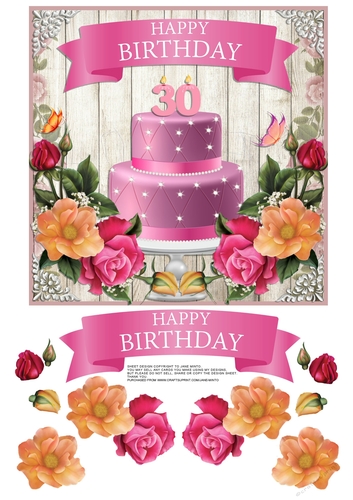 30TH BIRTHDAY CAKE & FLOWERS