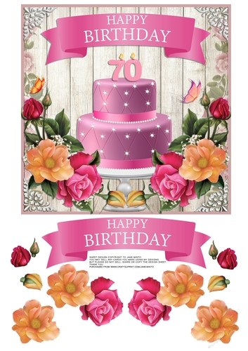70TH BIRTHDAY CAKE & FLOWERS