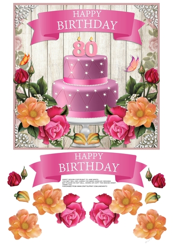 80TH BIRTHDAY CAKE & FLOWERS