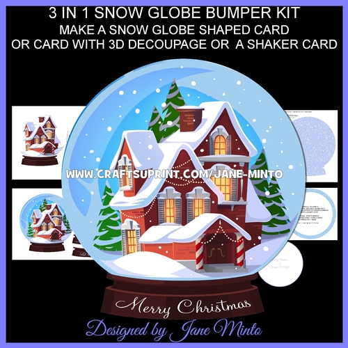 SNOW GLOBE SHAPED CARD 3 in 1