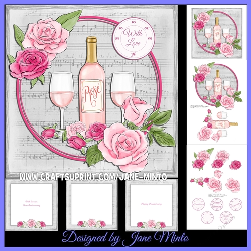 ROSES & WINE anniversary - grey