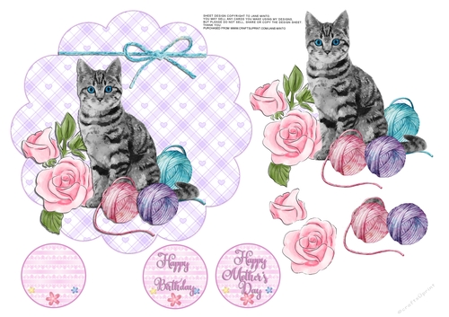 CUTE KITTEN TOPPER WITH DECOUPAGE SHEET 2