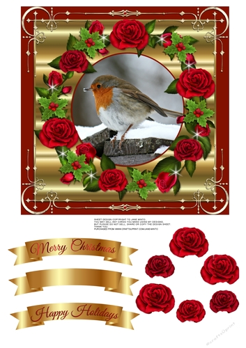 ROBIN & ROSES quick card topper