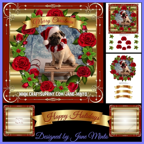 SANTA PUG ON SLEIGH MINI KIT