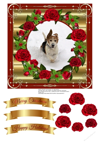 BEAGLE IN THE SNOW quick card topper.