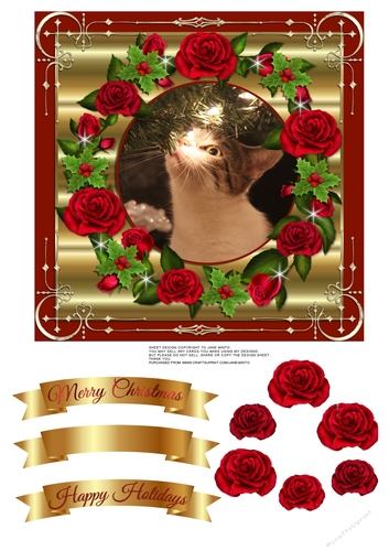 QUICK CARD TOPPER - CAT IN THE CHRISTMAS TREE