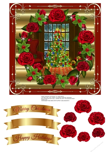 QUICK CARD TOPPER - CHRISTMAS TREE IN THE WINDOW