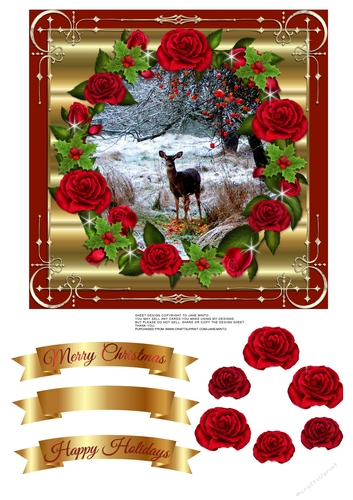 QUICK CARD TOPPER - DEER IN THE SNOW