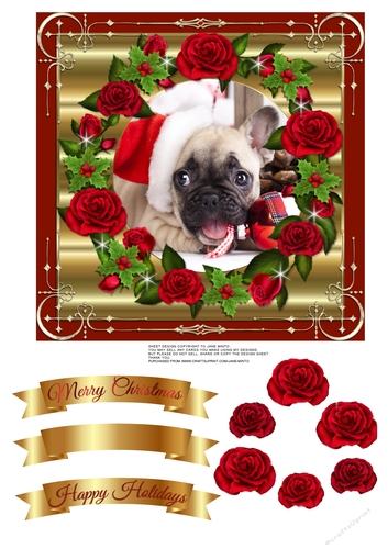 QUICK CARD TOPPER - NAUGHTY BUT CUTE FRENCH BULLDOG PUPPY