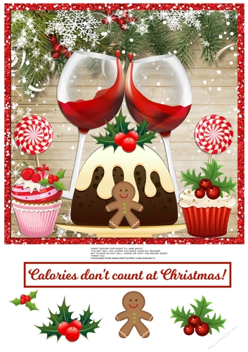CALORIES DONT COUNT AT CHRISTMAS! quick card sheet