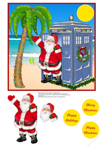 SANTA WHO ON THE BEACH