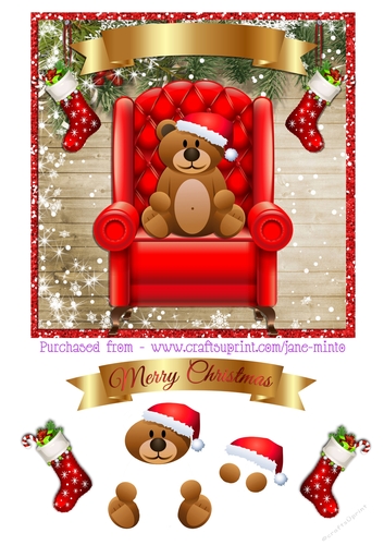 CHRISTMAS CHAIR BROWN BEAR 