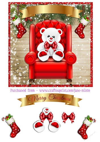 CHRISTMAS CHAIR WHITE BEAR 