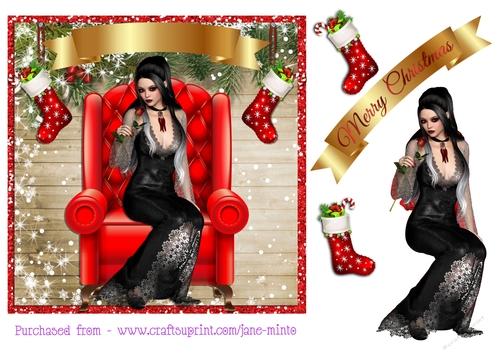CHRISTMAS CHAIR GOTH GIRL