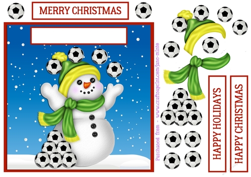 FOOTBALL SNOWMAN QUICK CARD SHEET 1