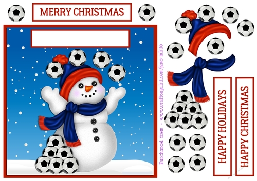 FOOTBALL SNOWMAN QUICK CARD SHEET 2