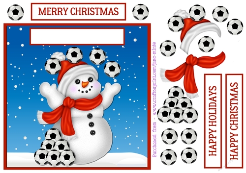 FOOTBALL SNOWMAN QUICK CARD SHEET 3