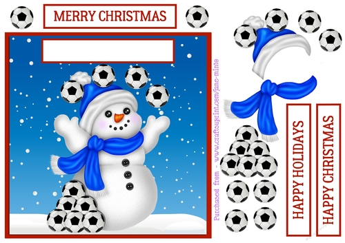 FOOTBALL SNOWMAN QUICK CARD SHEET 4