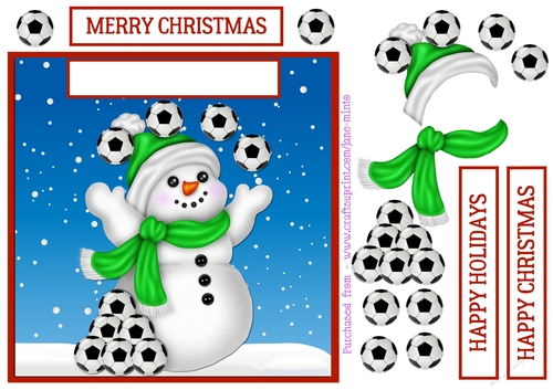 FOOTBALL SNOWMAN QUICK CARD SHEET 5