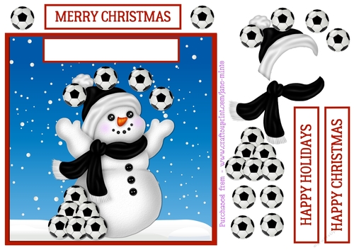 FOOTBALL SNOWMAN QUICK CARD SHEET 6