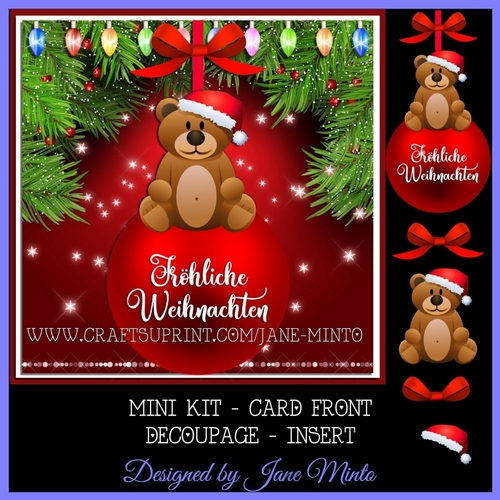 FROHLICHE WEIHNACHTEN BAUBLE CARD - MINI KIT