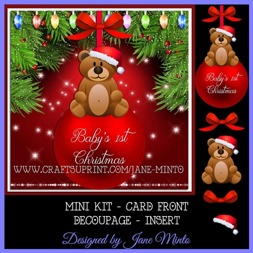 BABYS FIRST CHRISTMAS TEDDY BEAR BAUBLE MINI KIT