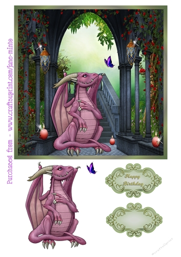 DRAGON IN THE GARDEN QUICK CARD SHEET
