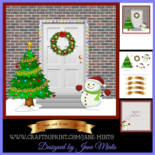 CHRISTMAS SNOWMAN DOOR SCENE