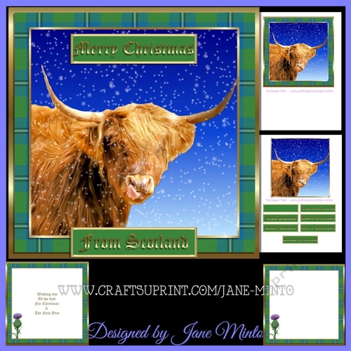 CHRISTMAS HIGHLAND COW design 2 mini kit