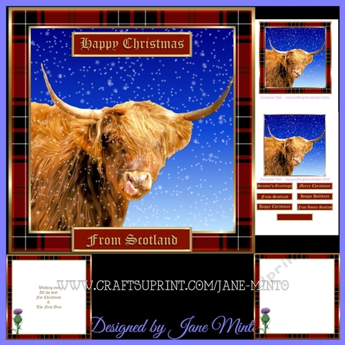 CHRISTMAS HIGHLAND COW design 3 mini kit