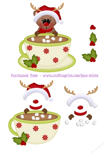 CHRISTMAS REINDEER & HOT CHOCOLATE STEP BY STEP