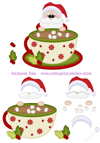 SANTA & HOT CHOCOLATE STEP BY STEP