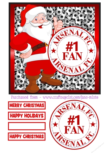 ARSENAL FAN - SANTA FOOTBALL TOPPER 