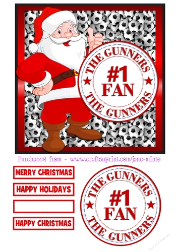 GUNNERS - SANTA FOOTBALL TOPPER 