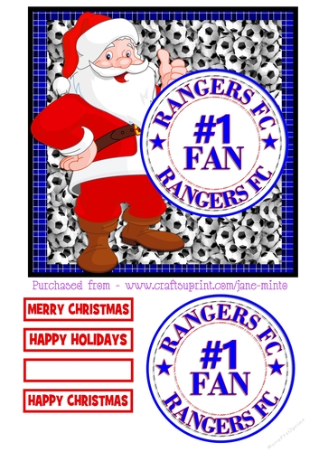 RANGERS - SANTA FOOTBALL TOPPER 