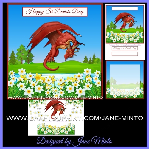 DRAGON & DAFFODILS FOR ST DAVIDS DAY