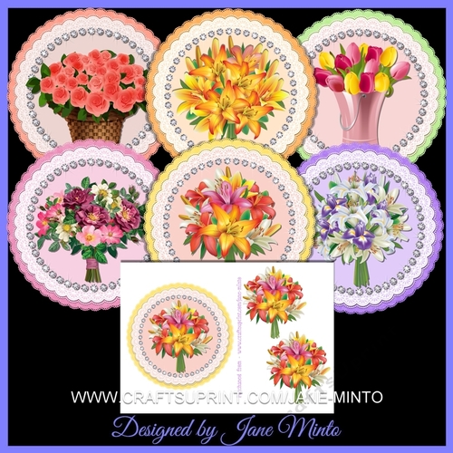 FLOWER TOPPERS  SET 1