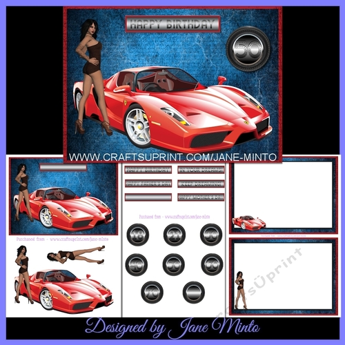 A5 - SPORTS CAR & GIRL MINI KIT