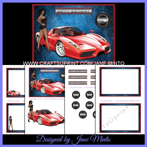 7x5 - SPORTS CAR & GIRL MINI KIT 