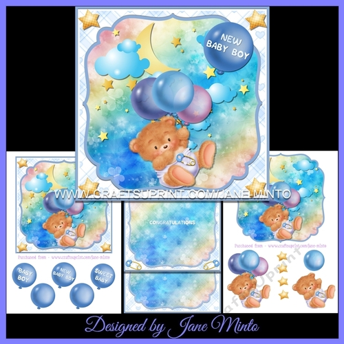 BEAR & BALLOONS - BABY BOY MINI KIT