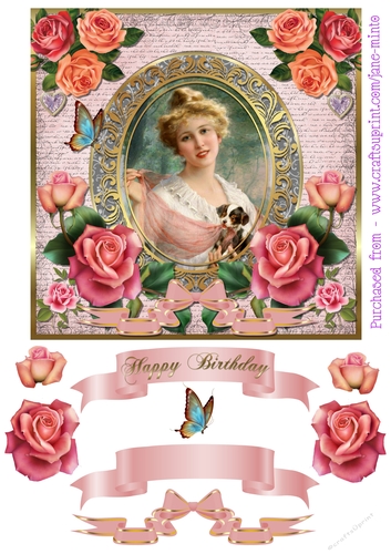 VINTAGE LADY CARD 1 - QUICK CARD SHEET
