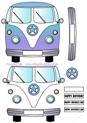 CAMPER VAN STEP BY STEP SHEET - BLUE PURPLE OMBRE