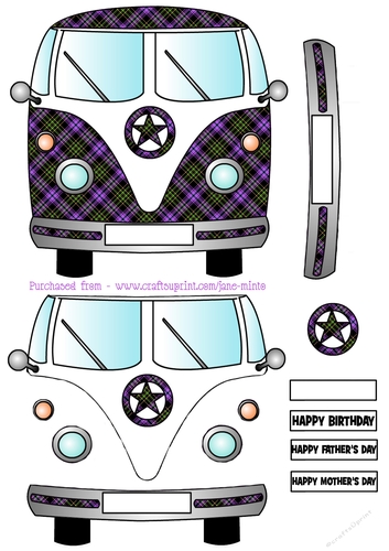 CAMPER VAN STEP BY STEP SHEET - PURPLE TARTAN